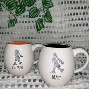 RAE DUNN Halloween “Mummy & Deady” Mug Set